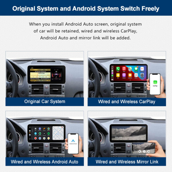 DRIKSWVE W204 Android Auto Screen with Snapdragon 665 1920*720HD Anti-glare Monitor for Mercedes Benz C Class/ CLK W204 NTG4.0 System - Image 2