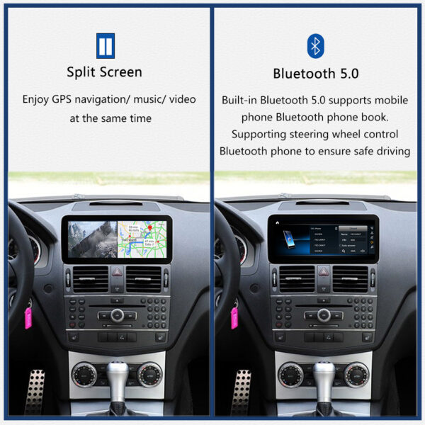 DRIKSWVE W204 Android Auto Screen with Snapdragon 665 1920*720HD Anti-glare Monitor for Mercedes Benz C Class/ CLK W204 NTG4.0 System - Image 7