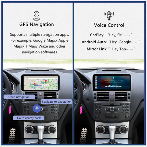 DRIKSWVE W204 Android Auto Screen with Snapdragon 665 1920*720HD Anti-glare Monitor for Mercedes Benz C Class/ CLK W204 NTG4.0 System - Image 6