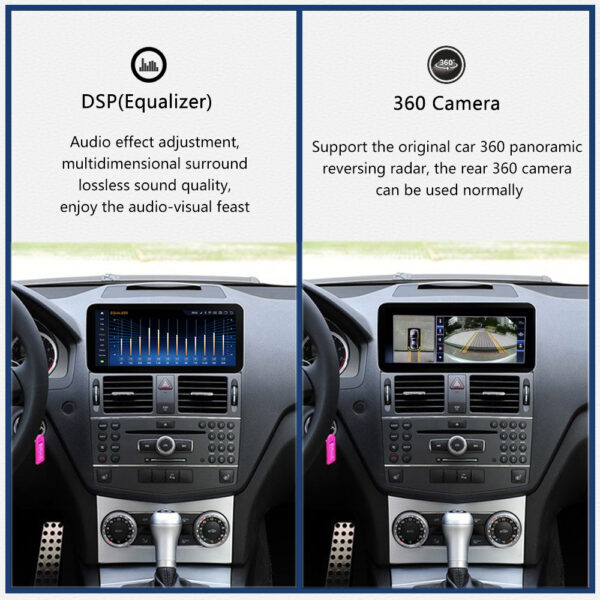 DRIKSWVE W204 Android Auto Screen with Snapdragon 665 1920*720HD Anti-glare Monitor for Mercedes Benz C Class/ CLK W204 NTG4.0 System - Image 5