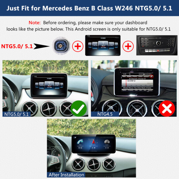 DRIKSWVE Android 13 W246 Android Auto Carplay Screen with Qualcomm Snapdragon 665 8 Core for Mercedes Benz B Class W246 NTG4.5/ NTG5.0 2011-2018 - Image 8
