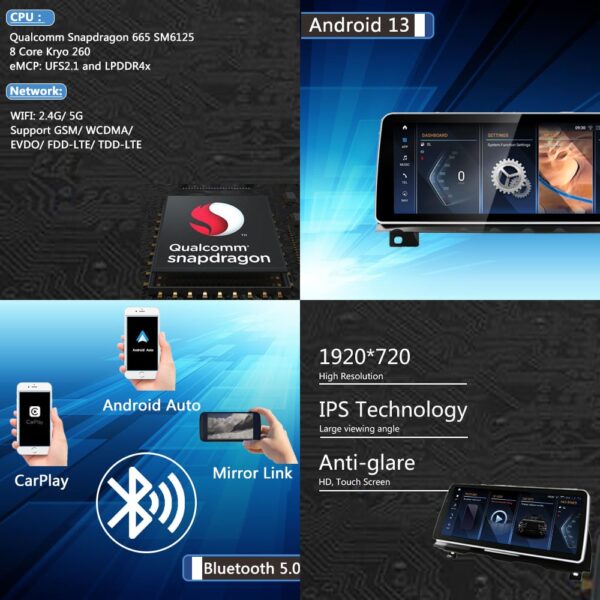 DRIKSWVE Android 13 BMW E84 Android Auto Carplay Screen with Qualcomm Snapdragon 665 8 Core for X1 E84 F48 CIC NBT EVO 2010-2018 Year - Image 2