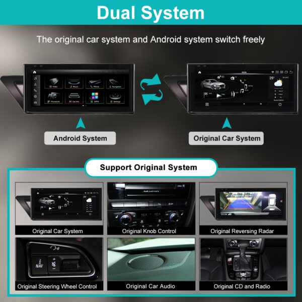 DRIKSWVE ANdroid 13 Wireless Carplay & Android Auto Screen with Snapdragon 665 8 Core Multimídia Automotiva Car Stereo for Audi A4L A5 2009-2020 Year - Image 3