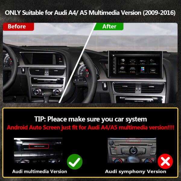 DRIKSWVE ANdroid 13 Wireless Carplay & Android Auto Screen with Snapdragon 665 8 Core Multimídia Automotiva Car Stereo for Audi A4L A5 2009-2020 Year - Image 4