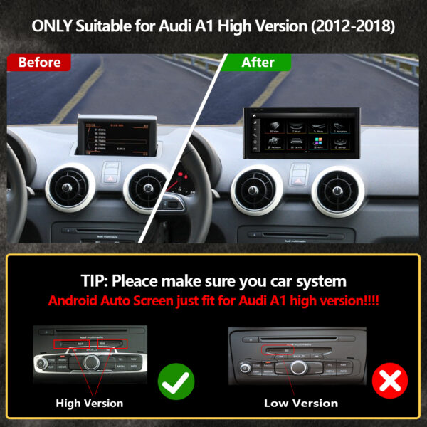 DRIKSWVE Android 13 Wireless Carplay & Android Auto Screen with Snapdragon 665 8 Core Multimídia Automotiva Car Stereo for Audi A1 MMI 3G 2012-2018 Year - Image 4