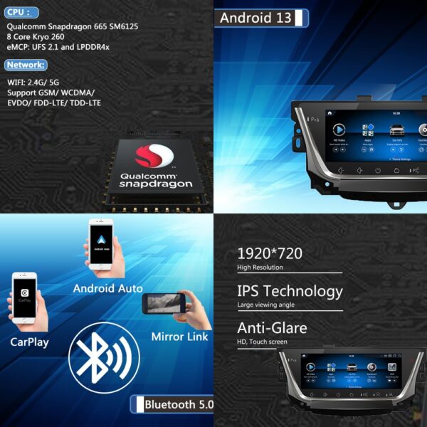 DRIKSWVE Android Auto Screen with Snapdragon 665 1920*720HD 10.25-inch Anti-glare Monitor for Cadillac XT5 Cue3.0/ Cue3.6 2016-2023 Year - Image 7